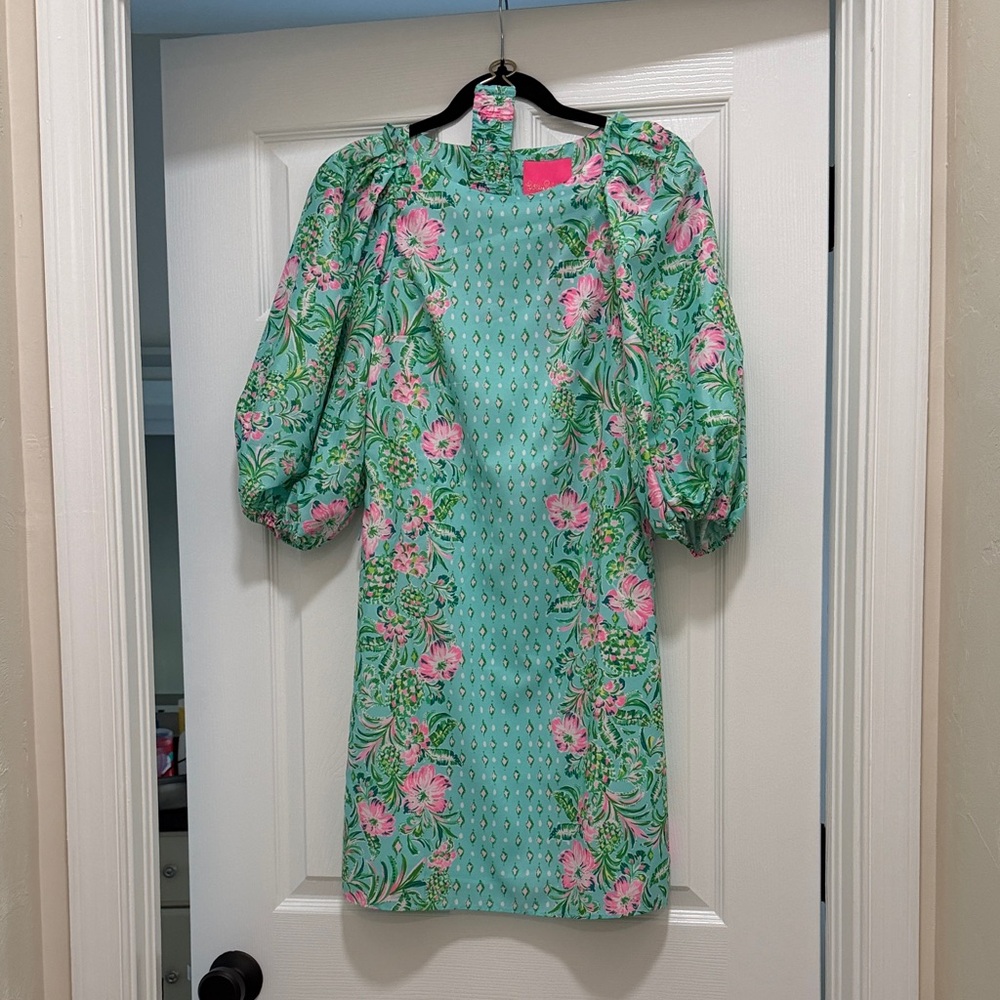 Lilly Pulitzer Barbara Floral Puff Sleeve Dress - NWT - Picture 2 of 8